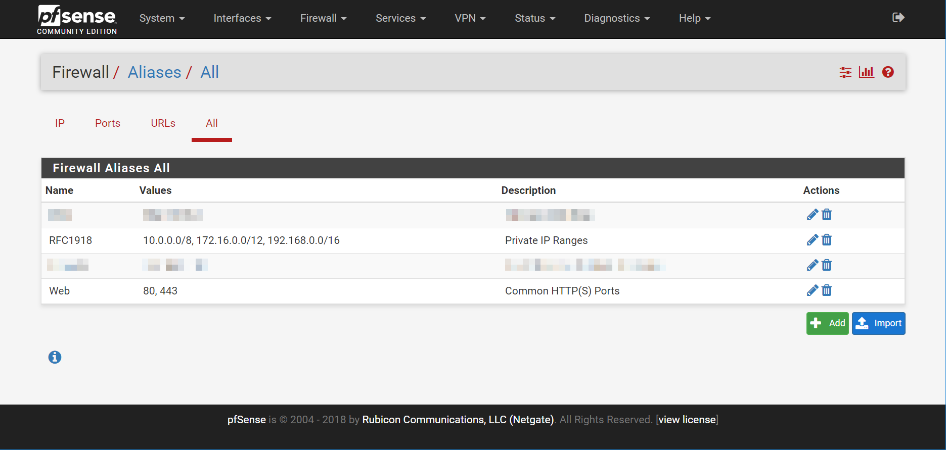 Aliases in pfSense