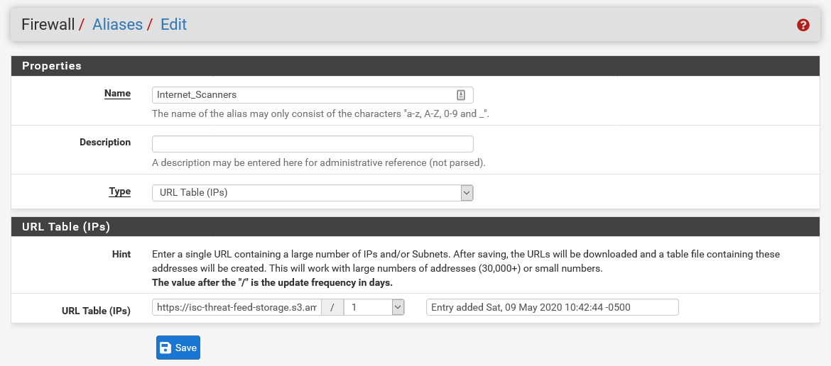 Creating an IP Alias Table